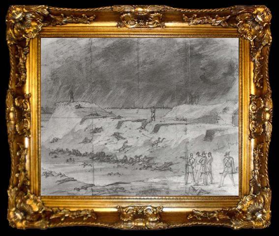 framed  Frank Vizetelly The Appearance of the Ditch the Morning after the Assault on Fort Wagner,July 19, ta009-2